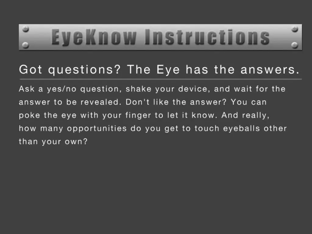 Eye Know iPad 應用截圖