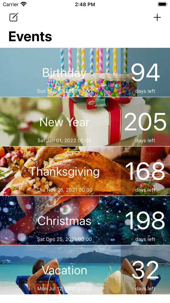Tangkapan skrin Countdown & Count Down Widget