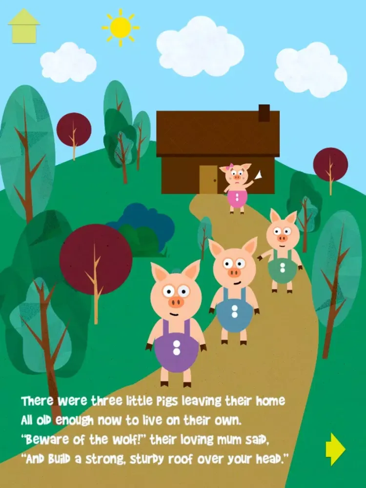 Capturas de tela do Nursery Rhymes: The Three Little Pigs iPad 