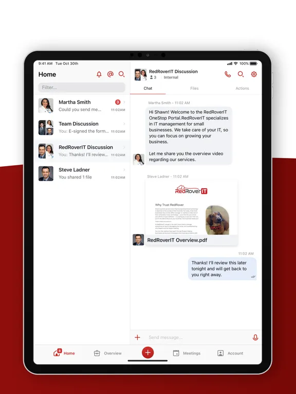 Zrzuty ekranu RedRover: Client Hub iPad 