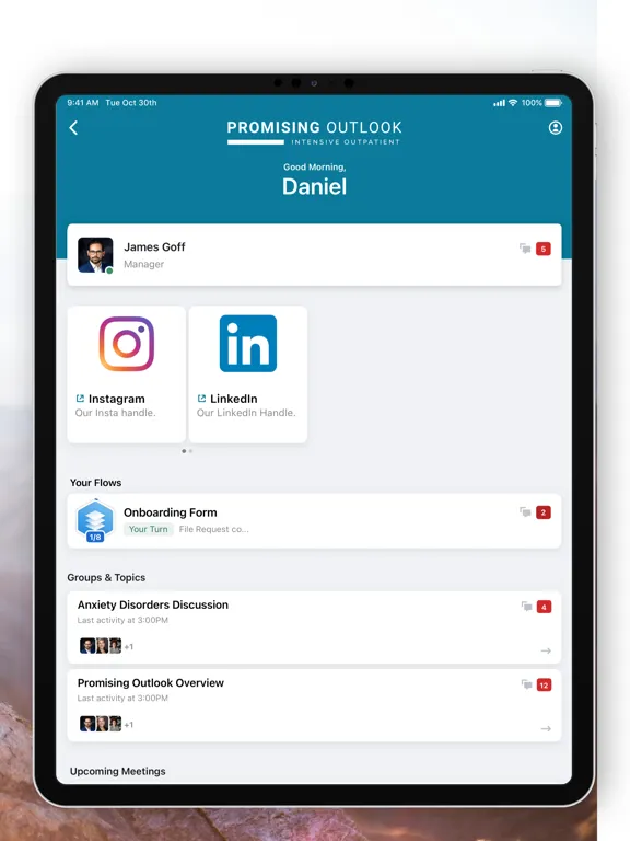 Promising Outlook - iHealth iPad  Screenshots