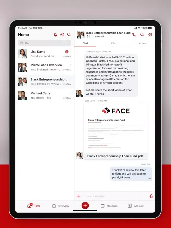 FACE Coalition Portal iPad  스크린샷