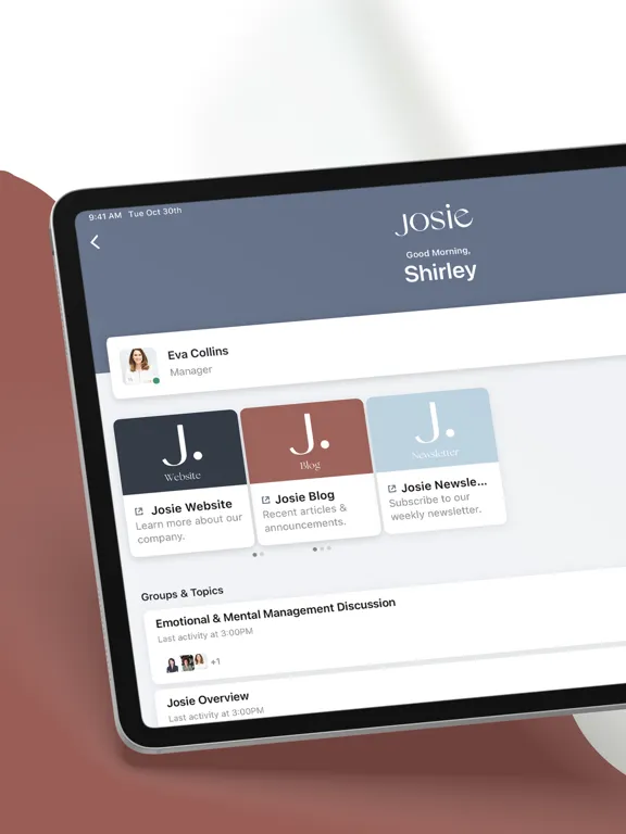 Captures d'écran de Josie: Working Parent Coaching iPad 