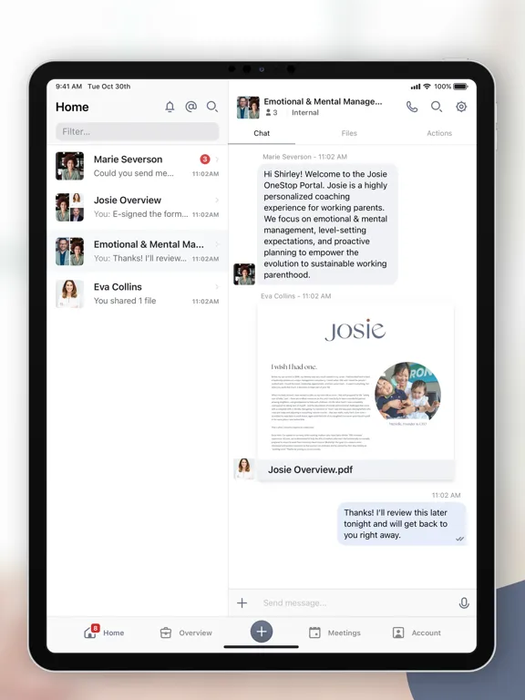 Captures d'écran de Josie: Working Parent Coaching iPad 