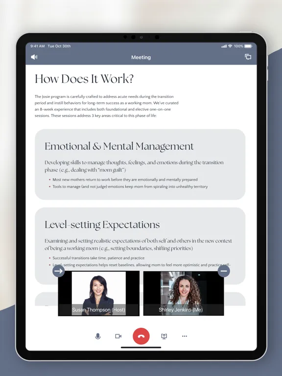 Captures d'écran de Josie: Working Parent Coaching iPad 