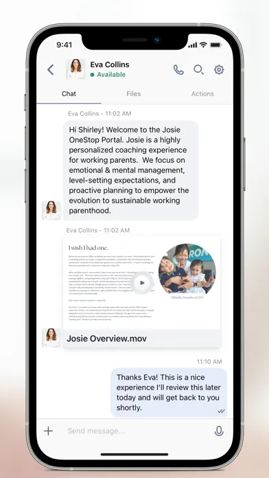 Captures d'écran de Josie: Working Parent Coaching