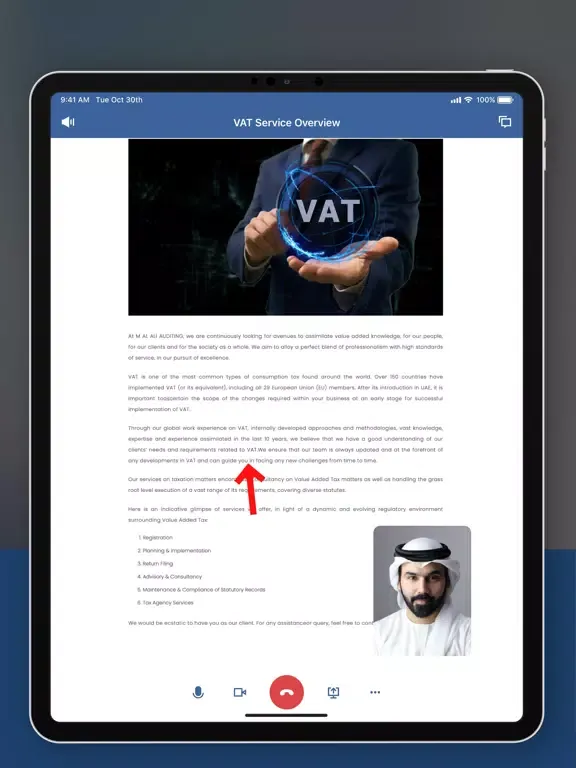 Capturas de tela do M Al Ali Auditing iPad 