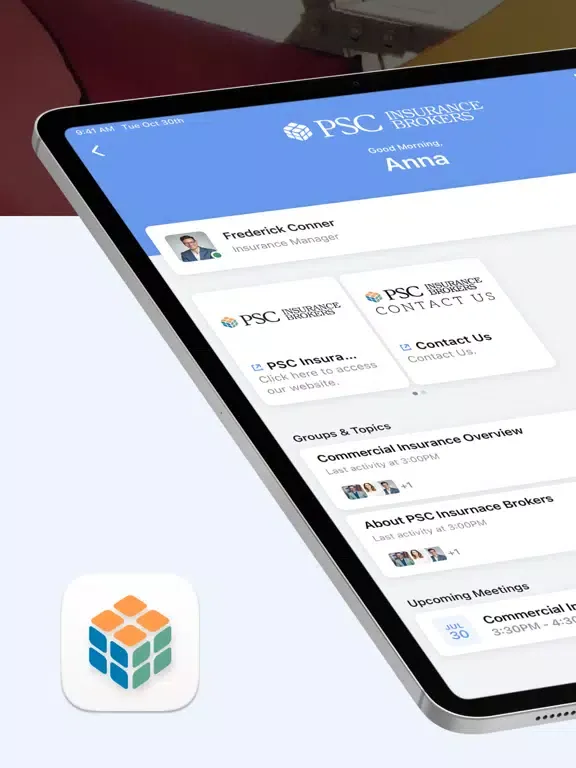 Ảnh chụp màn hình của PSC Insurance Canberra iPad 