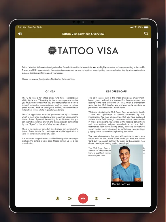 Capturas de tela do Tattoo Visa iPad 