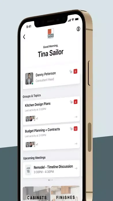 Mod Cabinetry Project Portal Ekran Görüntüleri
