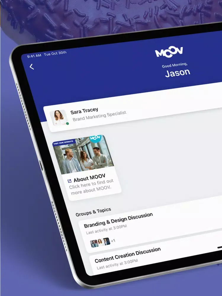 MOOV Client App iPad  스크린샷