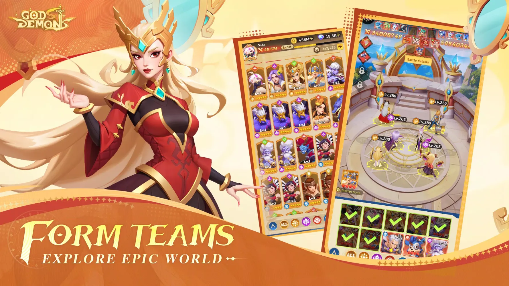 Ảnh chụp màn hình của Gods and Demons - Idle RPG