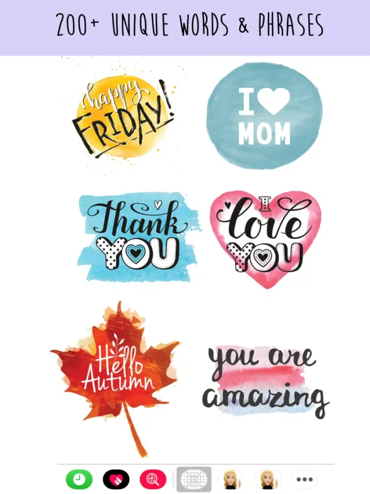 Watercolor Text Emoji Stickers iPad  سکرین شاٹس