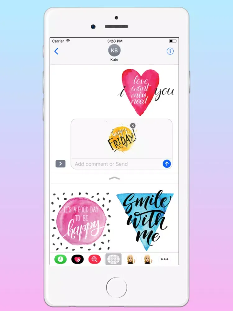 Watercolor Text Emoji Stickers iPad  سکرین شاٹس