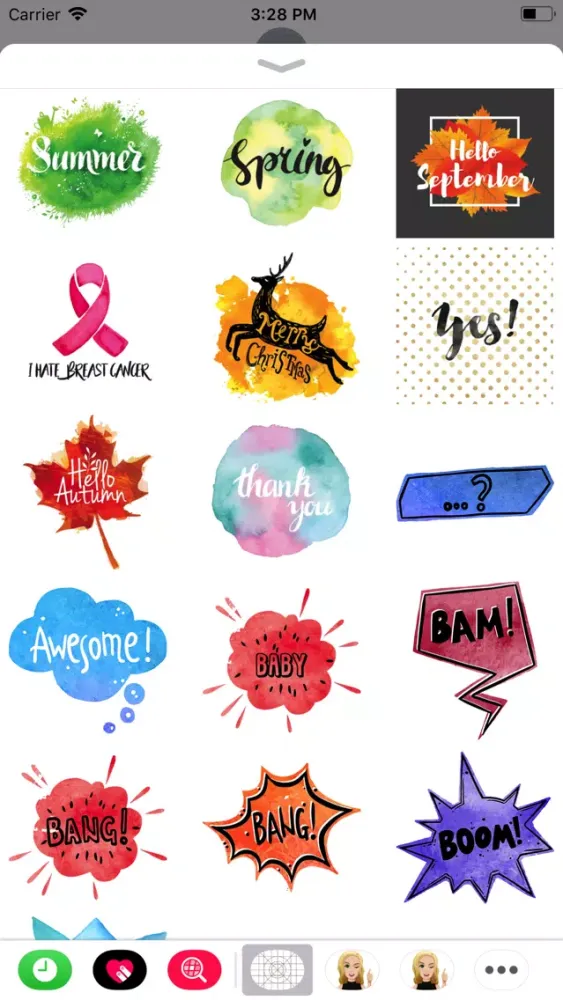 Watercolor Text Emoji Stickers سکرین شاٹس