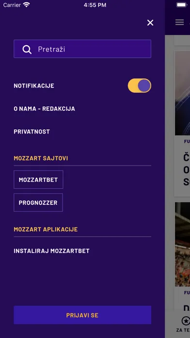 Mozzart Sport Portal Screenshots