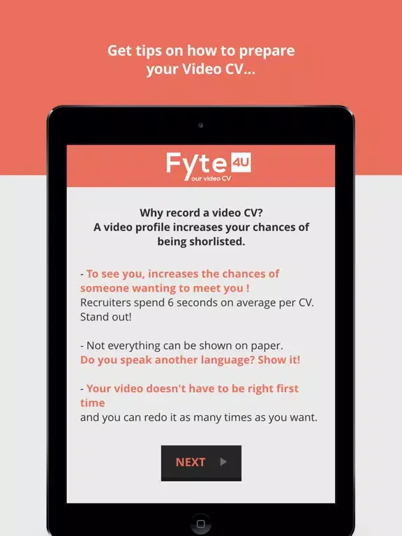 Tangkapan layar Fyte4U – Your Video CV iPad 