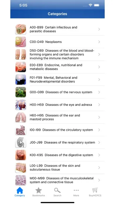 Capturas de pantalla de ICD 10 & ICD 11