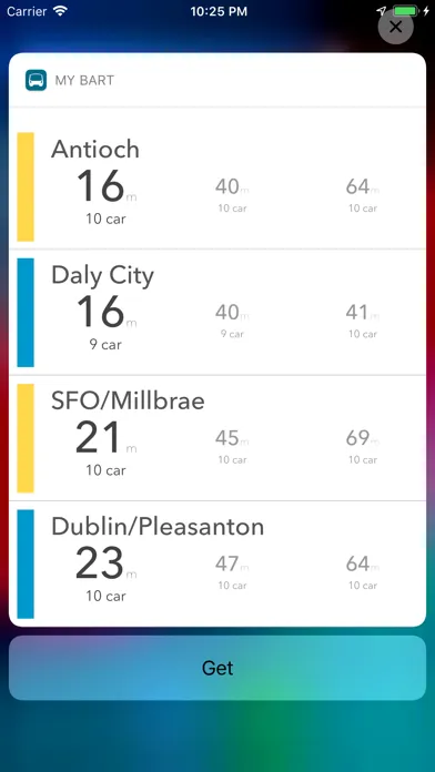 My BART Commute Screenshots
