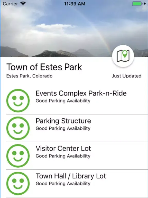Tangkapan layar Estes Parking iPad 