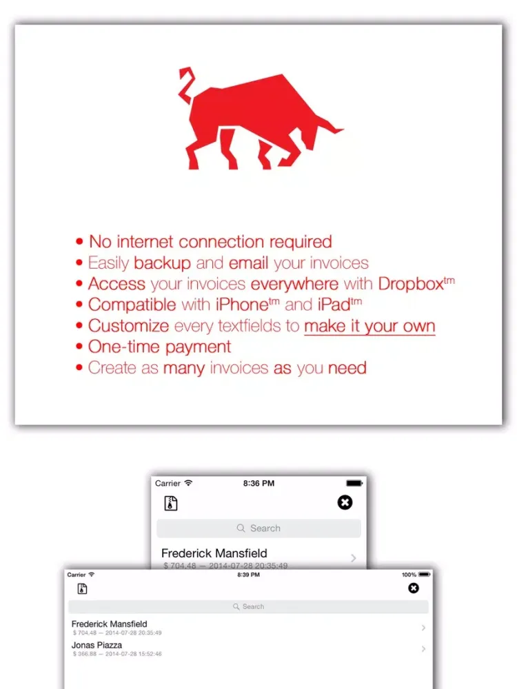 Tangkapan layar Invoice Maker Platinum: Essential PDF Invoicing & Mobile Estimates iPad 