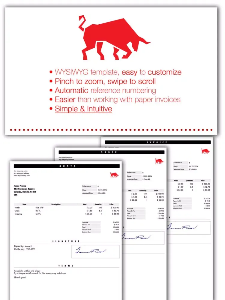 Tangkapan layar Invoice Maker Platinum: Essential PDF Invoicing & Mobile Estimates iPad 