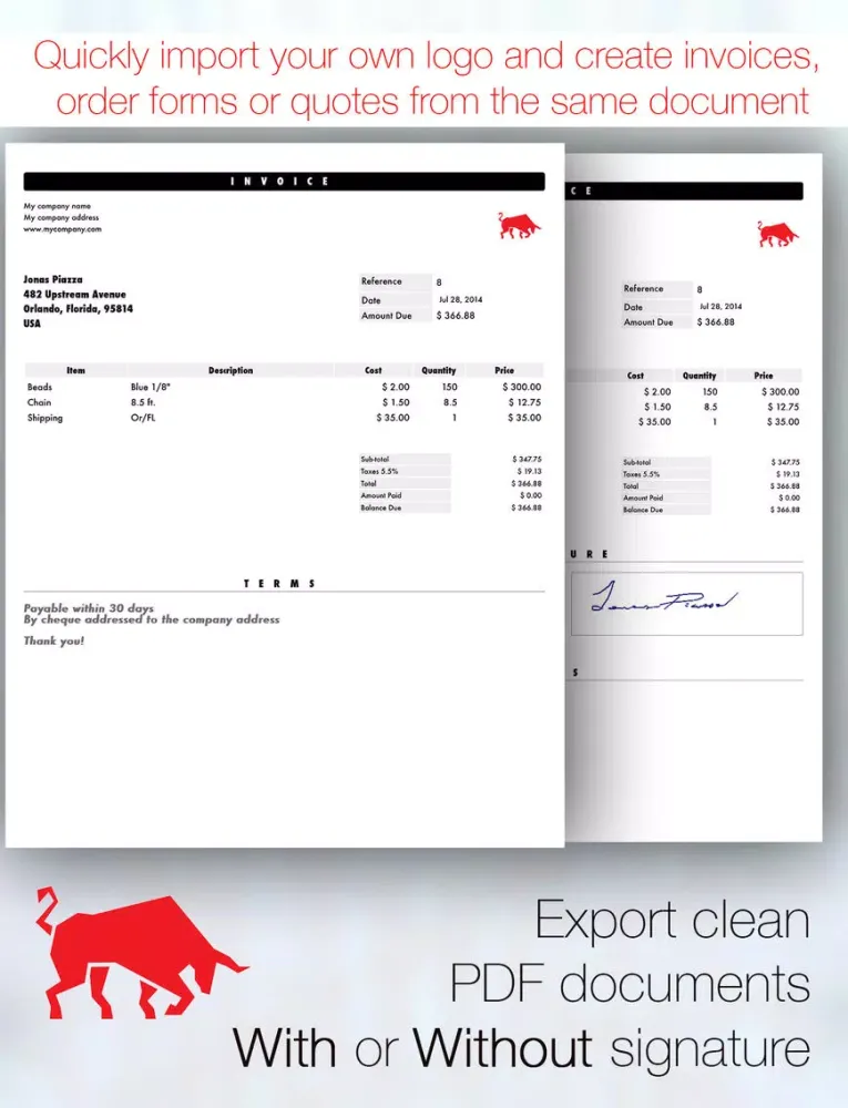 Tangkapan layar Invoice Maker Platinum: Essential PDF Invoicing & Mobile Estimates iPad 