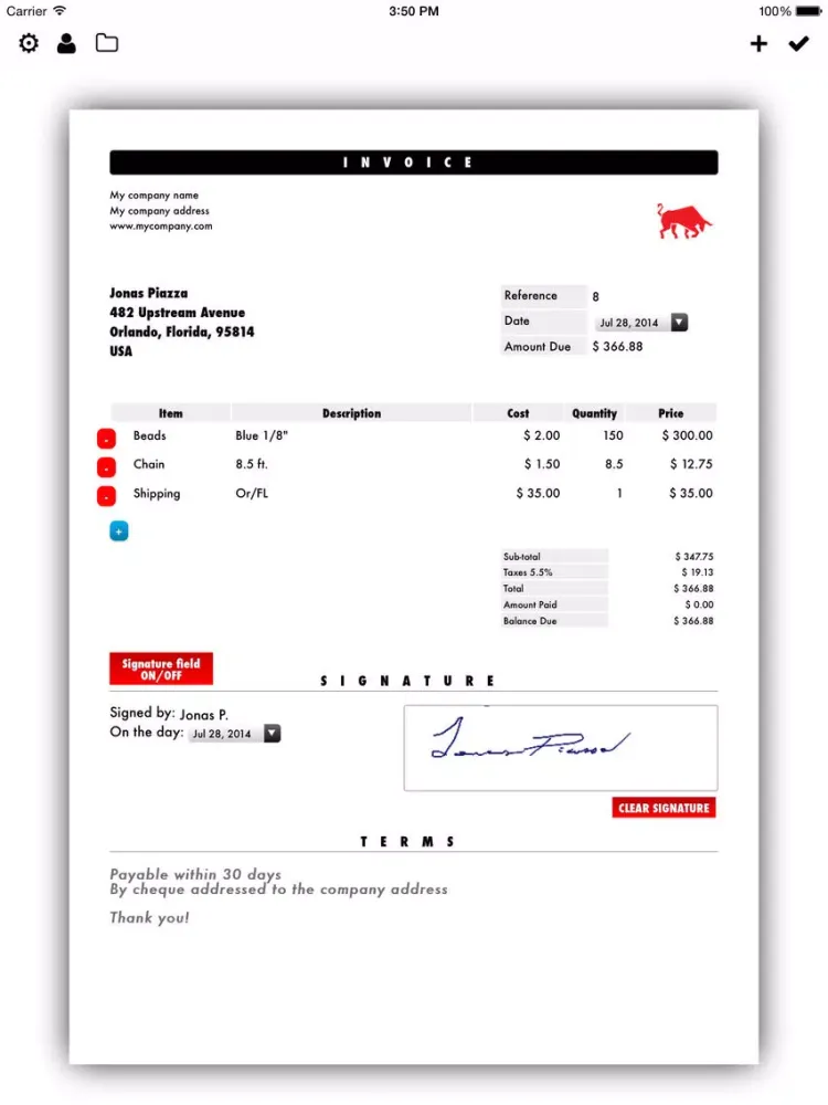 Tangkapan layar Invoice Maker Platinum: Essential PDF Invoicing & Mobile Estimates iPad 