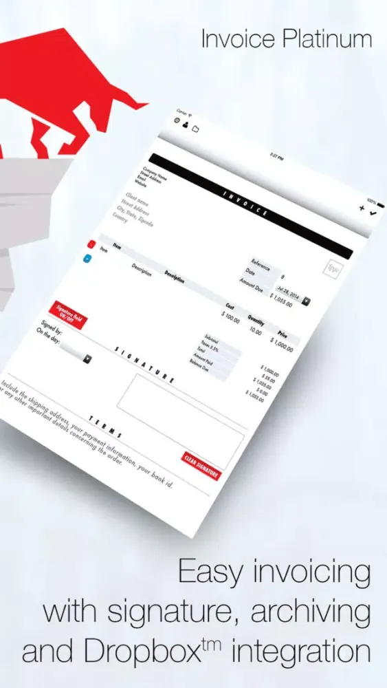 Tangkapan layar Invoice Maker Platinum: Essential PDF Invoicing & Mobile Estimates