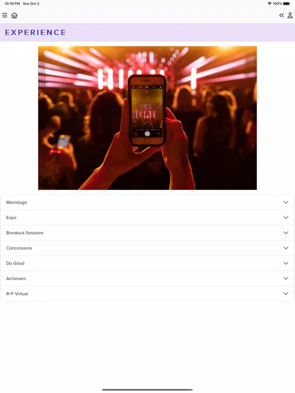 ภาพหน้าจอของ R+F Convention 2022 iPad 