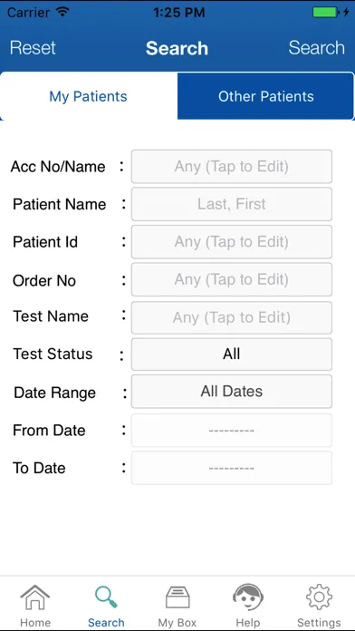 Zrzuty ekranu Northwell Health Labs