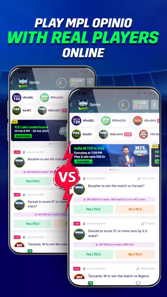 MPL Opinio: Cricket Prediction Ekran Görüntüleri