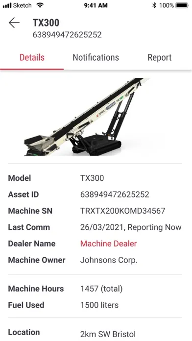 myTerex Customer Fleet Screenshots