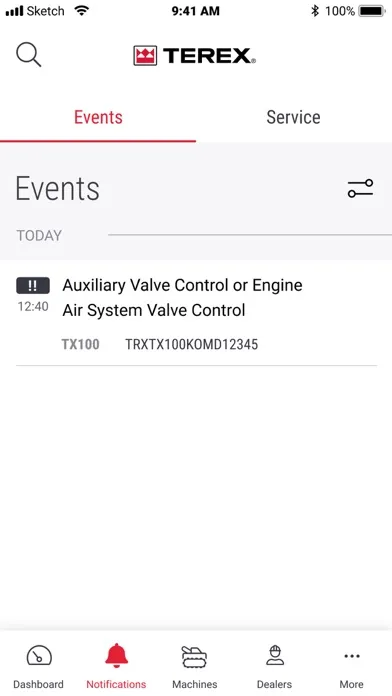 myTerex Customer Fleet Screenshots