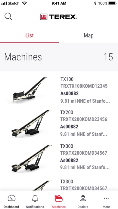 Скриншоты myTerex Customer Fleet