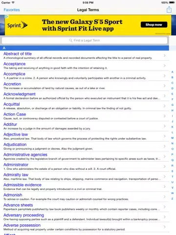 Captures d'écran de Legal Terms 1000 FREE: Legal Dictionary & Law Enforcement Guide Glossary iPad 