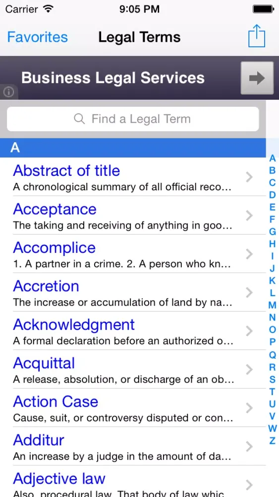 Captures d'écran de Legal Terms 1000 FREE: Legal Dictionary & Law Enforcement Guide Glossary