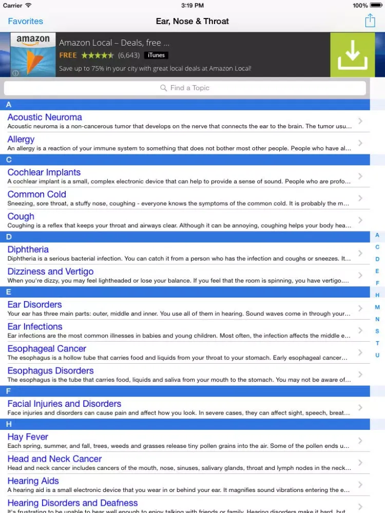 Capturas de tela do Ear, Nose & Throat: Otolaryngology ENT Dictionary and Terminology iPad 