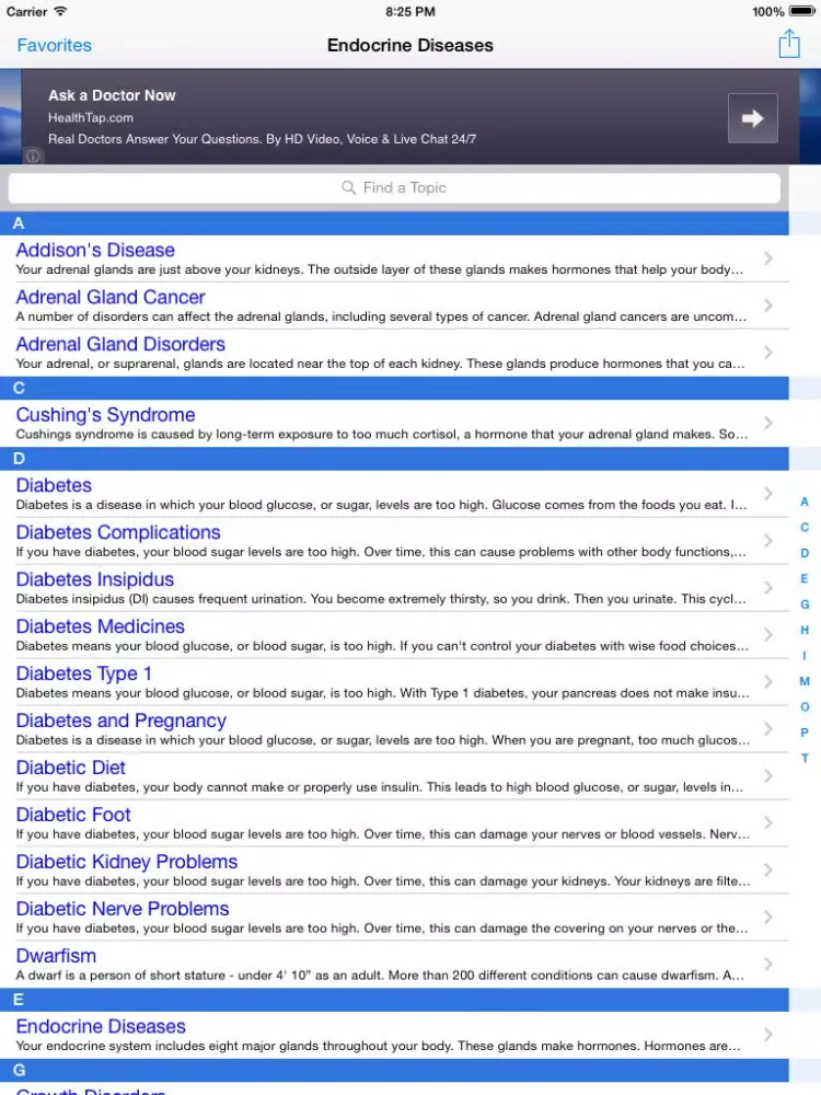 Capturas de tela do Endocrine Diseases: Facts on Endocrinology, Hormones, and Fast Metabolism Dictionary! iPad 