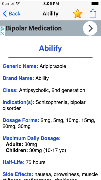 Captures d'écran de Psych Drugs & Medications: Psychiatric Meds Guide