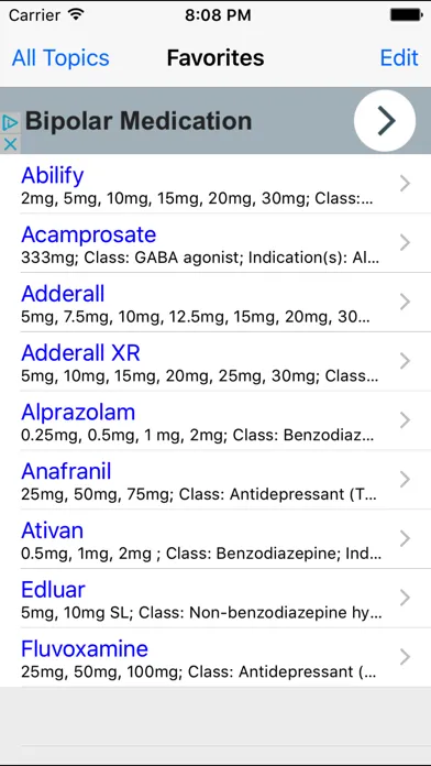 Captures d'écran de Psych Drugs & Medications: Psychiatric Meds Guide