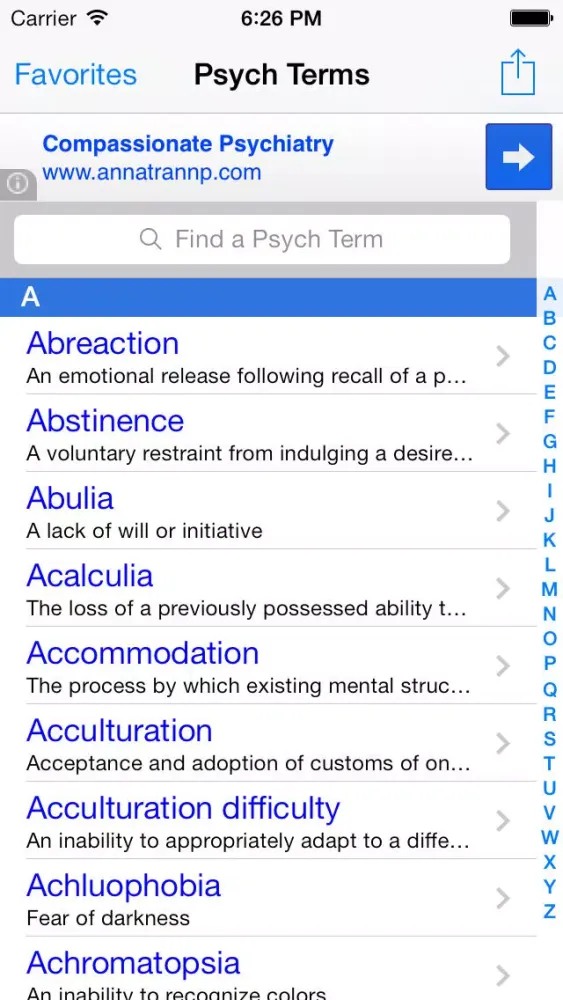 Psych Terms: Medical Dictionary and Terminology Pocket Glossary for Psychology, Psychiatry & Mental Health Screenshots
