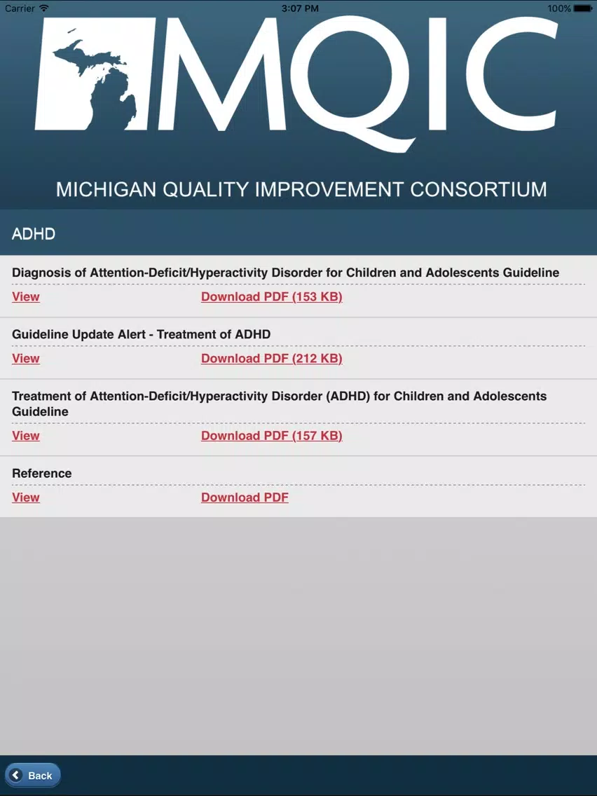 MQIC Guidelines and Tools iPad  स्क्रीनशॉट