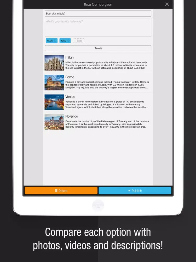 Comparyson iPad  স্ক্রিনশট