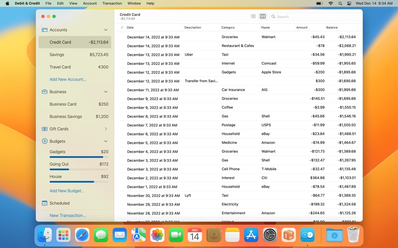 Tangkapan layar Debit & Credit