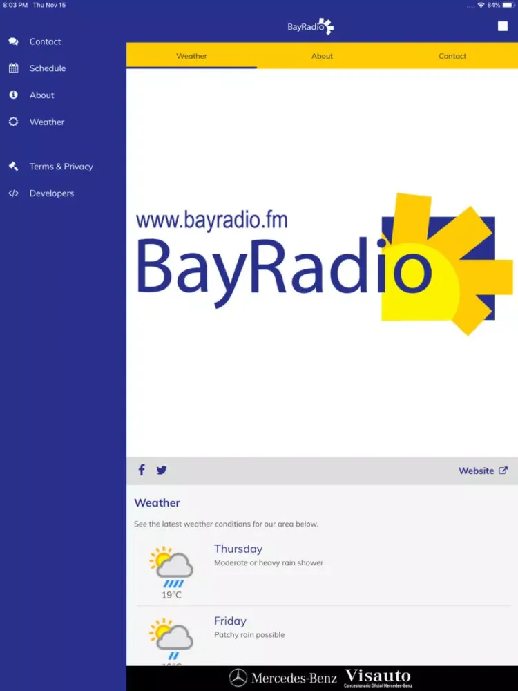 Ảnh chụp màn hình của BayRadio iPad 