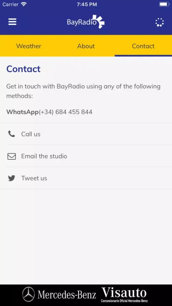 Ảnh chụp màn hình của BayRadio
