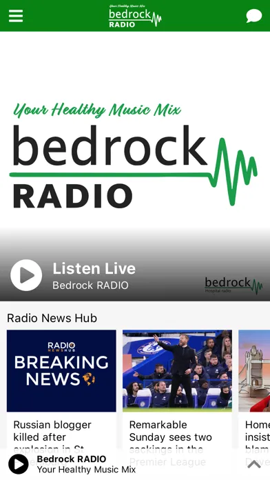Capturas de tela do Bedrock Radio