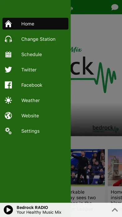 Capturas de tela do Bedrock Radio