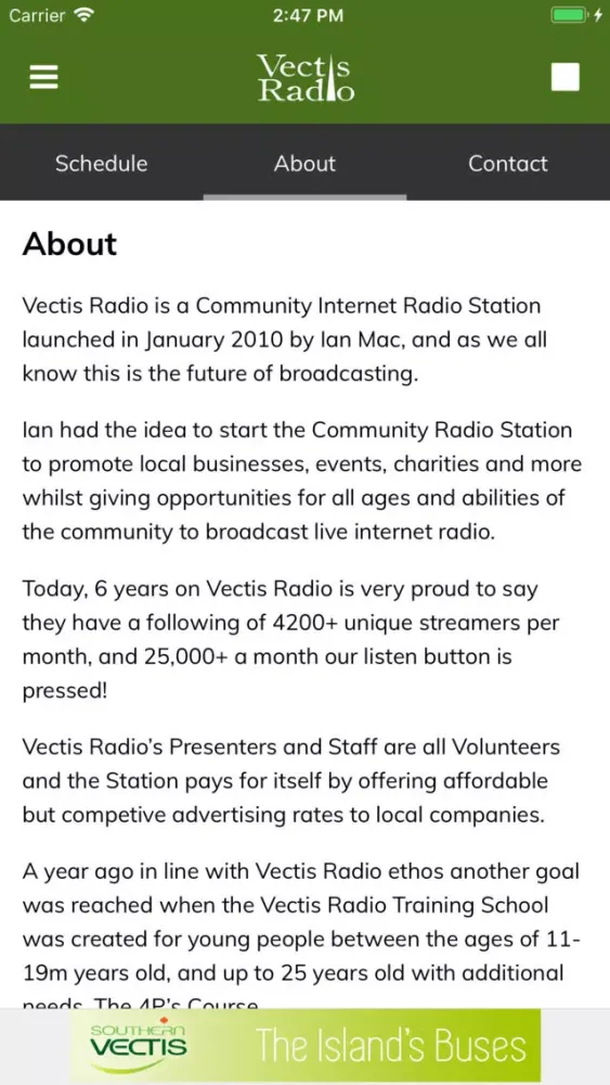 Vectis Radio Screenshots